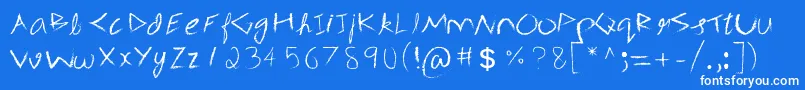3mSpasynote-fontti – valkoiset fontit sinisellä taustalla