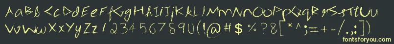 フォント3mSpasynote – 黒い背景に黄色の文字