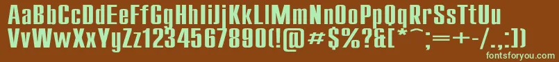 CompactEx-fontti – vihreät fontit ruskealla taustalla