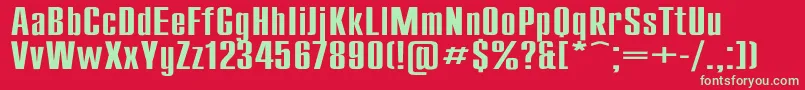 CompactEx Font – Green Fonts on Red Background