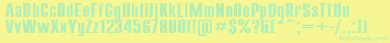 CompactEx Font – Green Fonts on Yellow Background