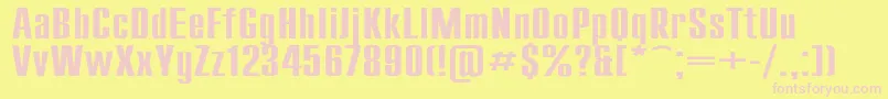 フォントCompactEx – ピンクのフォント、黄色の背景