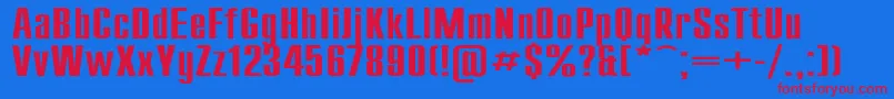 フォントCompactEx – 赤い文字の青い背景