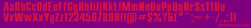 フォントCompactEx – 紫の背景に赤い文字