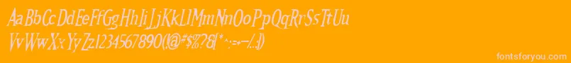 Kallamar ffy-Schriftart – Rosa Schriften auf orangefarbenem Hintergrund