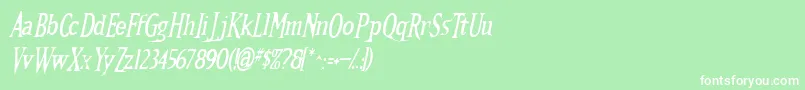 Weitere Informationen zur Kallamar ffy-Schriftart Kallamar ffy-Schriftart – Weiße Schriften auf grünem Hintergrund