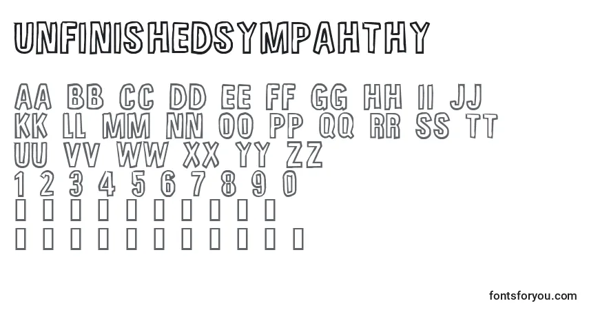 Schriftart UnfinishedSympahthy – Alphabet, Zahlen, spezielle Symbole