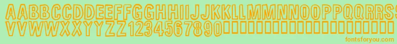 Police UnfinishedSympahthy – polices orange sur fond vert