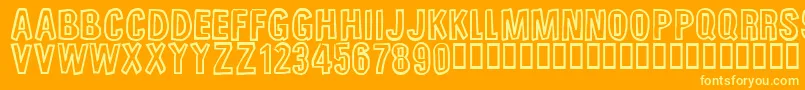 フォントUnfinishedSympahthy – オレンジの背景に黄色の文字