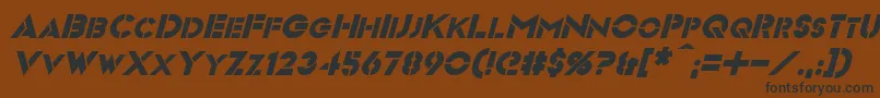 VideopacItalic Font – Black Fonts on Brown Background