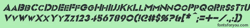 VideopacItalic Font – Black Fonts on Green Background