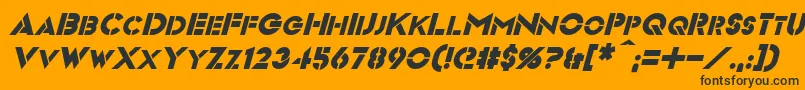 Шрифт VideopacItalic – чёрные шрифты на оранжевом фоне