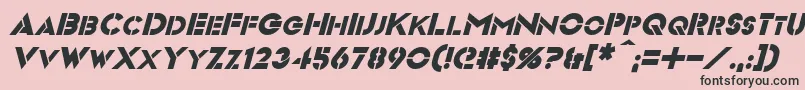 フォントVideopacItalic – ピンクの背景に黒い文字