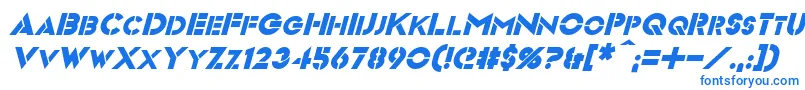 VideopacItalic-fontti – siniset fontit valkoisella taustalla