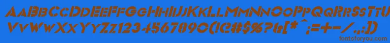 VideopacItalic Font – Brown Fonts on Blue Background