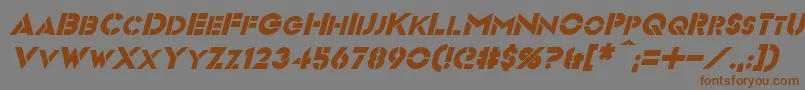 Шрифт VideopacItalic – коричневые шрифты на сером фоне