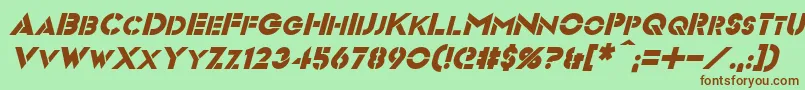 VideopacItalic Font – Brown Fonts on Green Background
