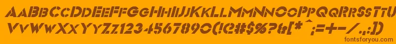 VideopacItalic Font – Brown Fonts on Orange Background