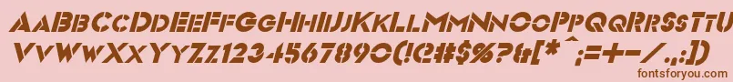 VideopacItalic Font – Brown Fonts on Pink Background