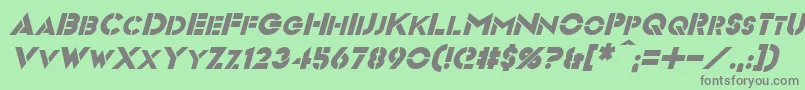 Шрифт VideopacItalic – серые шрифты на зелёном фоне
