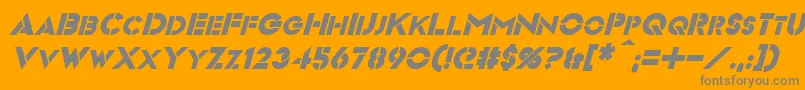 フォントVideopacItalic – オレンジの背景に灰色の文字