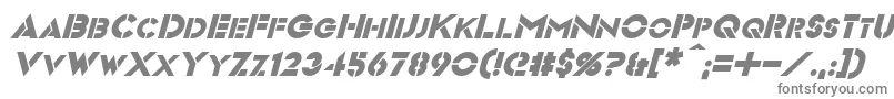 フォントVideopacItalic – 白い背景に灰色の文字