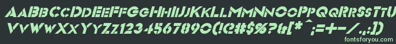 フォントVideopacItalic – 黒い背景に緑の文字