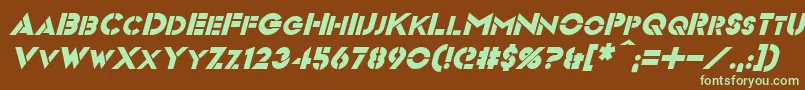 Шрифт VideopacItalic – зелёные шрифты на коричневом фоне