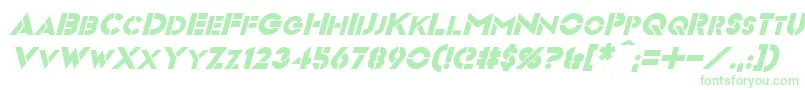 VideopacItalic-fontti – vihreät fontit valkoisella taustalla