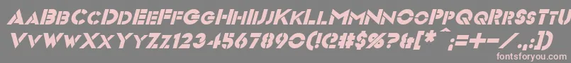フォントVideopacItalic – 灰色の背景にピンクのフォント