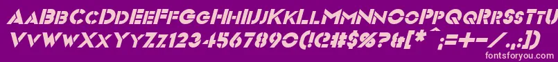 VideopacItalic Font – Pink Fonts on Purple Background