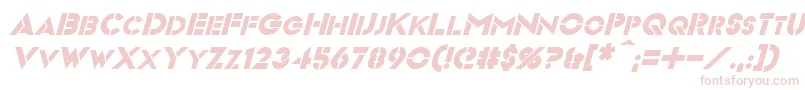 VideopacItalic-fontti – vaaleanpunaiset fontit valkoisella taustalla