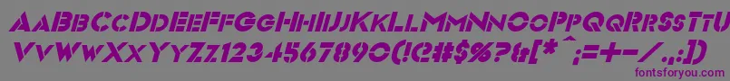 Шрифт VideopacItalic – фиолетовые шрифты на сером фоне