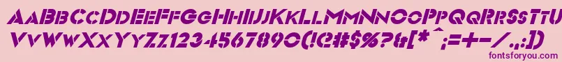 VideopacItalic-Schriftart – Violette Schriften auf rosa Hintergrund
