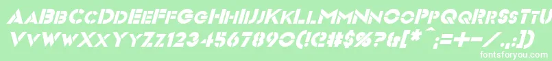 VideopacItalic Font – White Fonts on Green Background