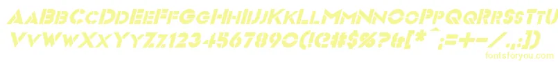 Czcionka VideopacItalic – żółte czcionki na białym tle