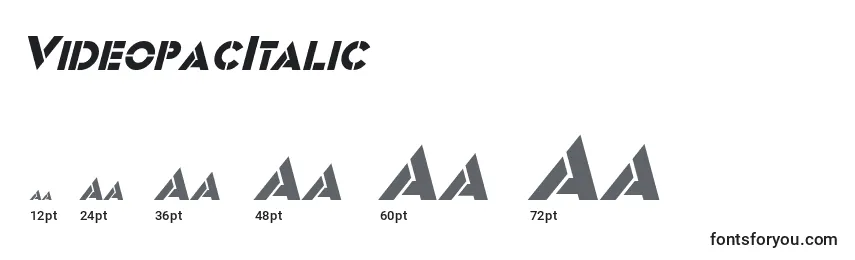 VideopacItalic font sizes