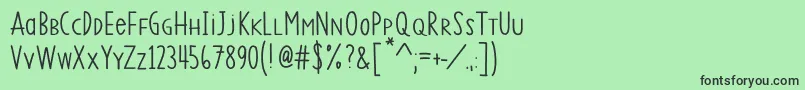 SsVanillaGelato Font – Black Fonts on Green Background