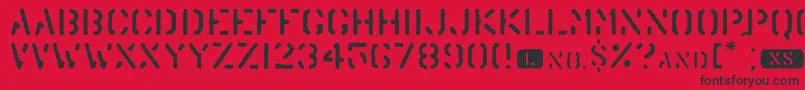 Trenu Font – Black Fonts on Red Background