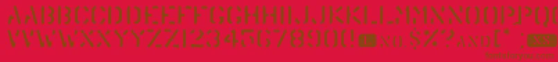 Trenu Font – Brown Fonts on Red Background