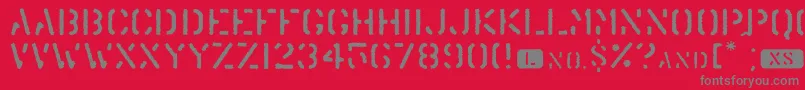Trenu Font – Gray Fonts on Red Background