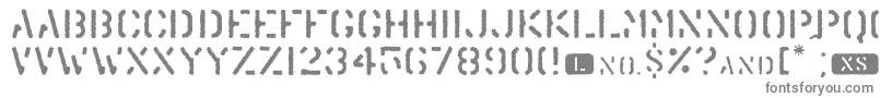 フォントTrenu – 白い背景に灰色の文字