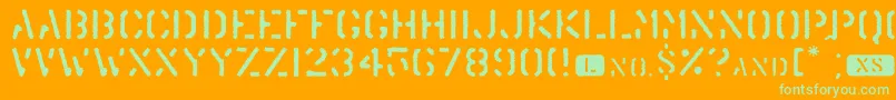 Trenu Font – Green Fonts on Orange Background