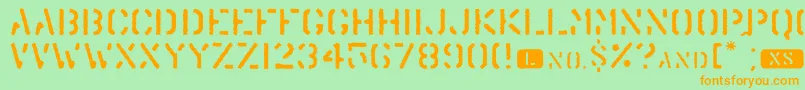 Trenu Font – Orange Fonts on Green Background