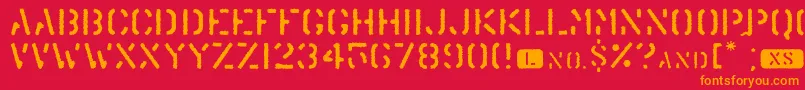 Trenu Font – Orange Fonts on Red Background