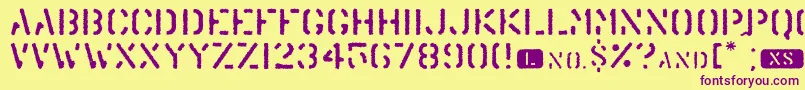 Trenu Font – Purple Fonts on Yellow Background