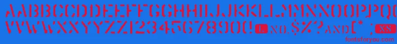 Trenu Font – Red Fonts on Blue Background