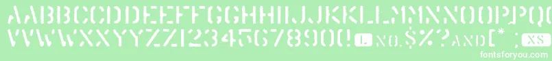 フォントTrenu – 緑の背景に白い文字