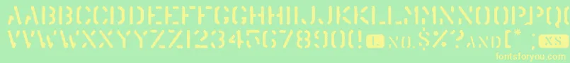 Trenu Font – Yellow Fonts on Green Background