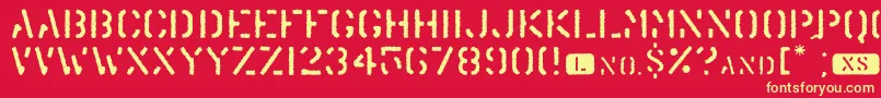フォントTrenu – 黄色の文字、赤い背景